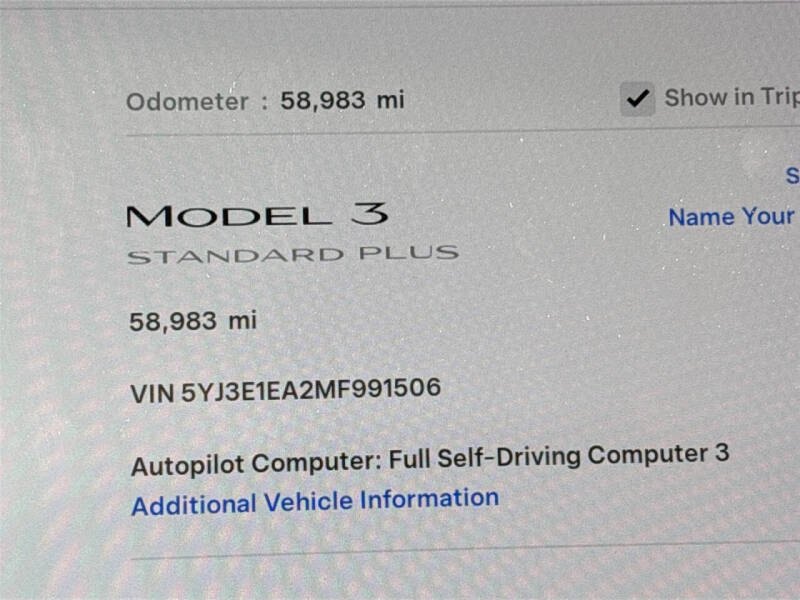 2021 Tesla Model 3 Standard Range Plus