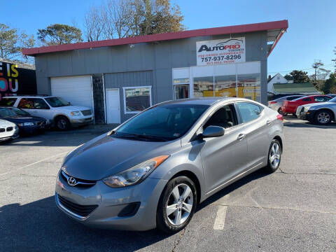 2011 Hyundai Elantra for sale at AutoPro Virginia LLC in Virginia Beach VA