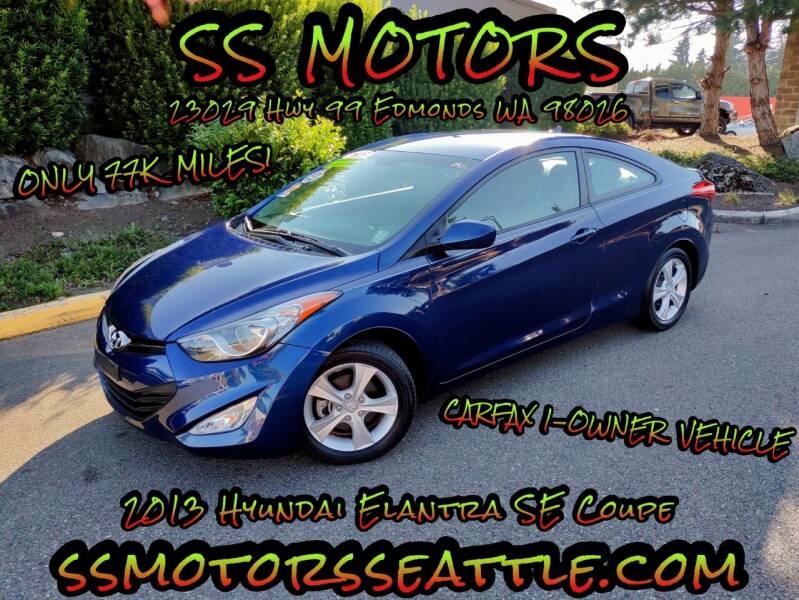 2013 Hyundai Elantra Coupe for sale at SS MOTORS LLC in Edmonds WA