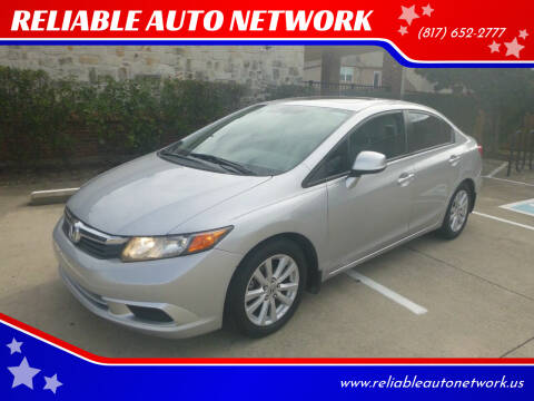 2012 Honda Civic for sale at RELIABLE AUTO NETWORK in Arlington TX