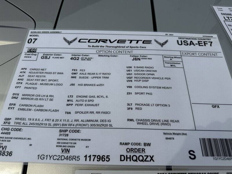 2024 Chevrolet Corvette Stingray