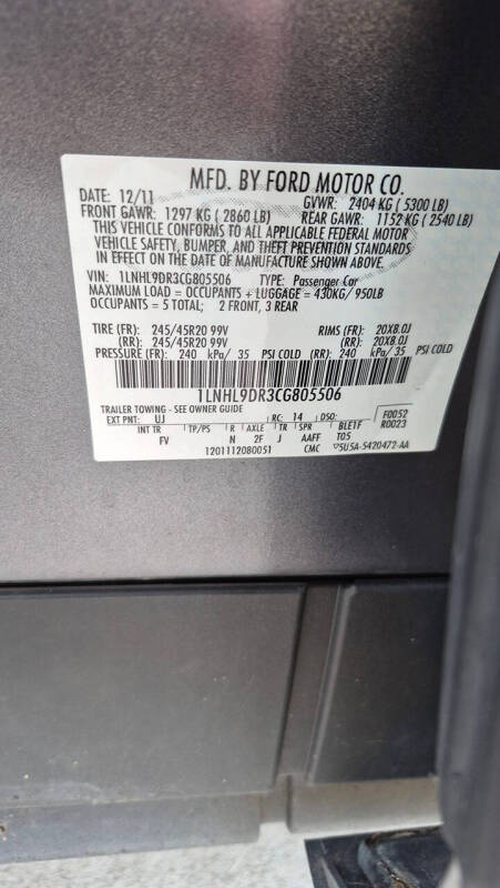 2012 Lincoln MKS