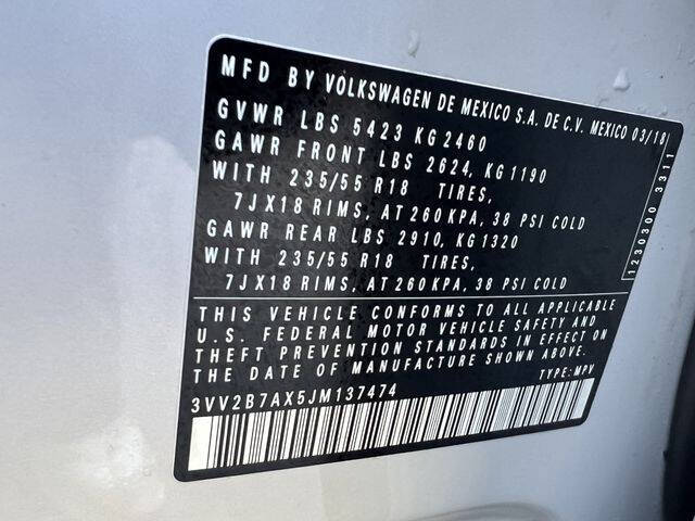 2018 Volkswagen Tiguan 2.0T SEL 4Motion