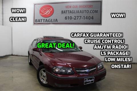 2002 Chevrolet Impala for sale at Battaglia Auto Sales in Plymouth Meeting PA