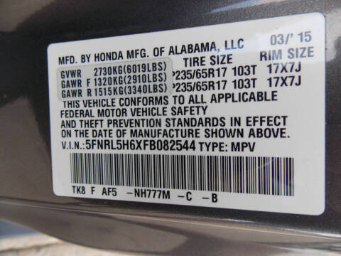 2015 Honda Odyssey EX-L w/DVD