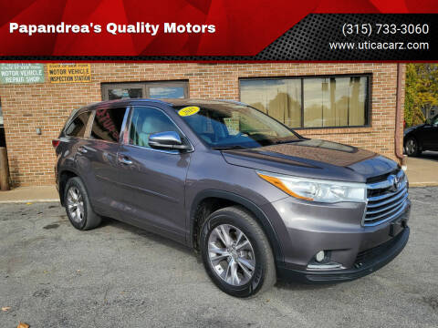 2015 Toyota Highlander for sale at Papandrea's Quality Motors in Utica NY