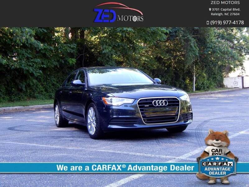 2013 Audi A6 for sale at Zed Motors in Raleigh NC