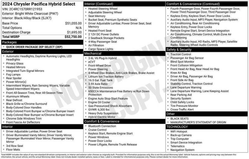 2024 Chrysler Pacifica Plug-In Hybrid Select