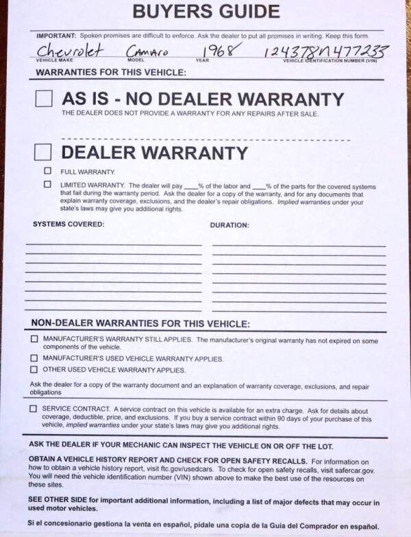 1968 Chevrolet Camaro