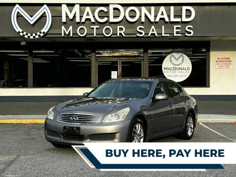 2008 Infiniti G35 for sale at MacDonald Motor Sales in High Point NC