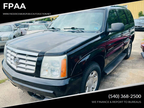 2003 Cadillac Escalade for sale at FPAA in Fredericksburg VA