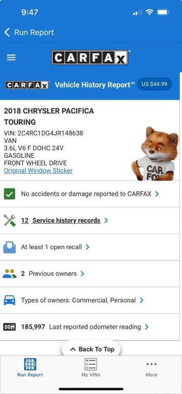 2018 Chrysler Pacifica Touring