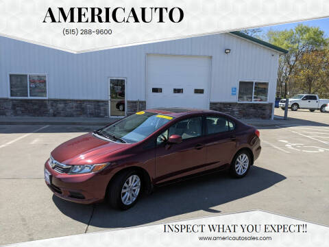 2012 Honda Civic for sale at AmericAuto in Des Moines IA