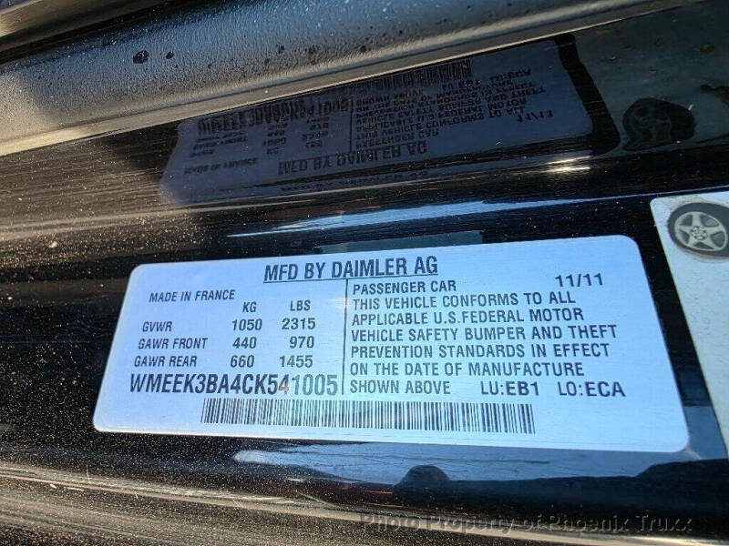 2012 Smart fortwo passion cabriolet