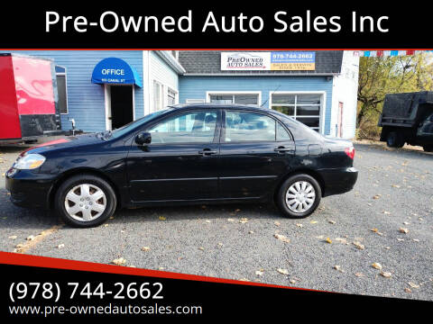 2007 Toyota Corolla for sale at Pre-Owned Auto Sales Inc in Salem MA