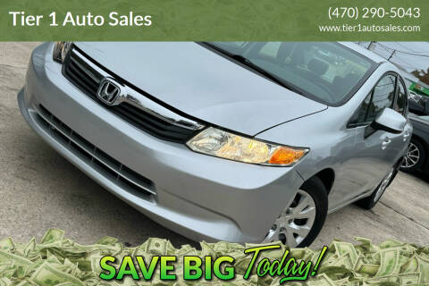2012 Honda Civic for sale at Tier 1 Auto Sales in Gainesville GA