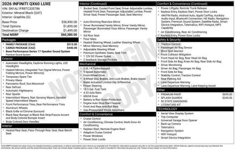 2026 Infiniti QX60 Luxe