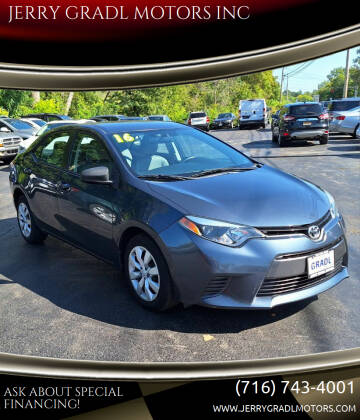 2016 Toyota Corolla for sale at JERRY GRADL MOTORS INC in North Tonawanda NY