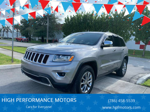 2015 Jeep Grand Cherokee for sale at HIGH PERFORMANCE MOTORS in Hollywood FL
