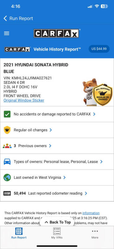 2021 Hyundai Sonata Hybrid Blue