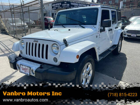 2015 Jeep Wrangler Unlimited for sale at Vanbro Motors Inc in Staten Island NY