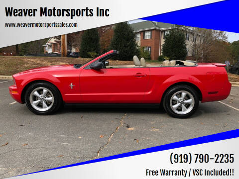 2007 Ford Mustang for sale at Weaver Motorsports Inc in Cary NC