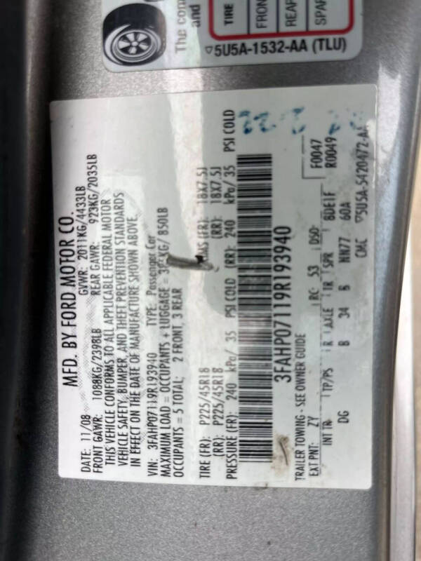 2009 Ford Fusion V6 SE