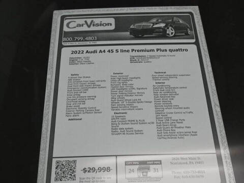 2022 Audi A4 quattro S line Prem Plus 45 TFSI