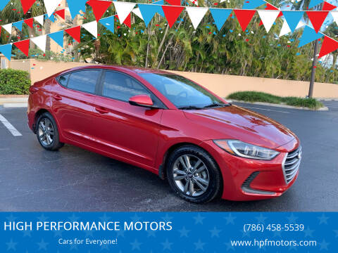 2018 Hyundai Elantra for sale at HIGH PERFORMANCE MOTORS in Hollywood FL