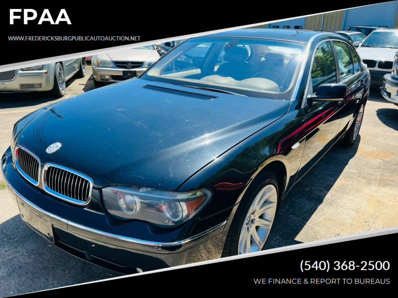 2004 BMW 7 Series for sale at FPAA in Fredericksburg VA
