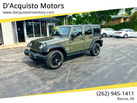 2016 Jeep Wrangler Unlimited for sale at D'Acquisto Motors in Racine WI