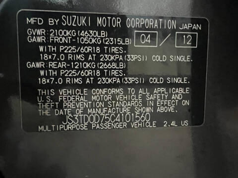 2012 Suzuki Grand Vitara Limited