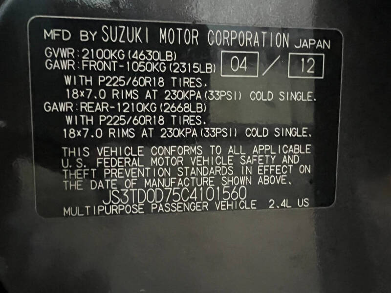 2012 Suzuki Grand Vitara Limited