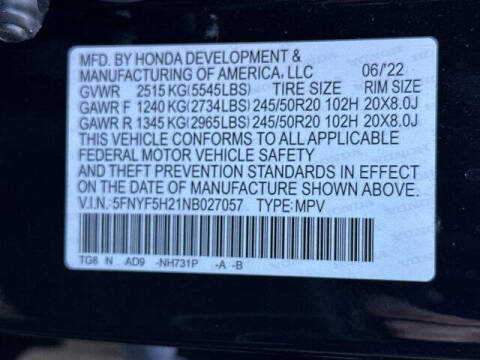 2022 Honda Pilot SE