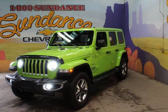 Used 2021 Jeep Wrangler Unlimited Sahara with VIN 1C4HJXEN2MW816031 for sale in Grand Ledge, MI