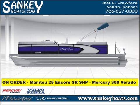 2023 Manitou 25 Encore SR SHP for sale at SankeyBoats.com in Salina KS