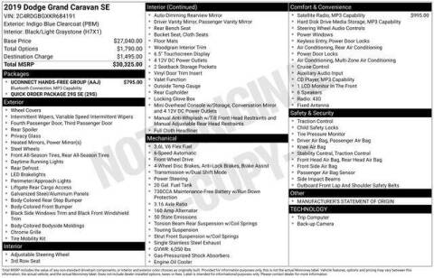 2019 Dodge Grand Caravan SE