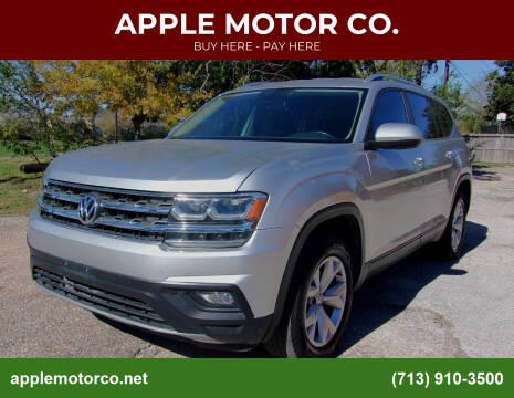 2019 Volkswagen Atlas for sale at APPLE MOTOR CO. in Houston TX