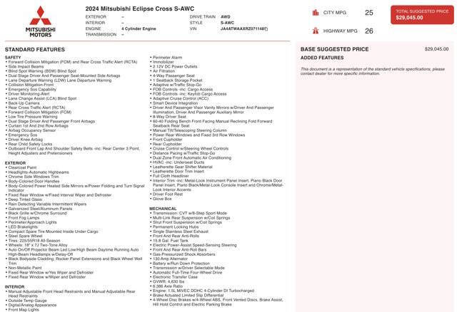 2024 Mitsubishi Eclipse Cross SE