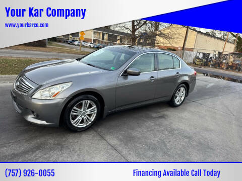 2013 Infiniti G37 Sedan for sale at Your Kar Company in Norfolk VA