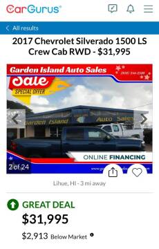 2017 Chevrolet Silverado 1500 for sale at Garden Island Auto Sales in Lihue HI