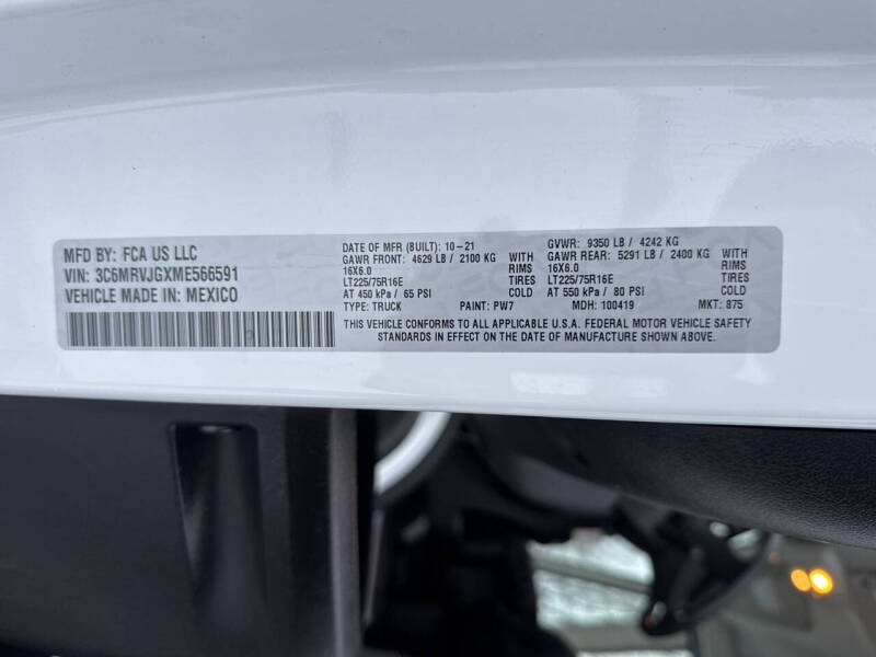 2021 RAM ProMaster 3500 159 WB