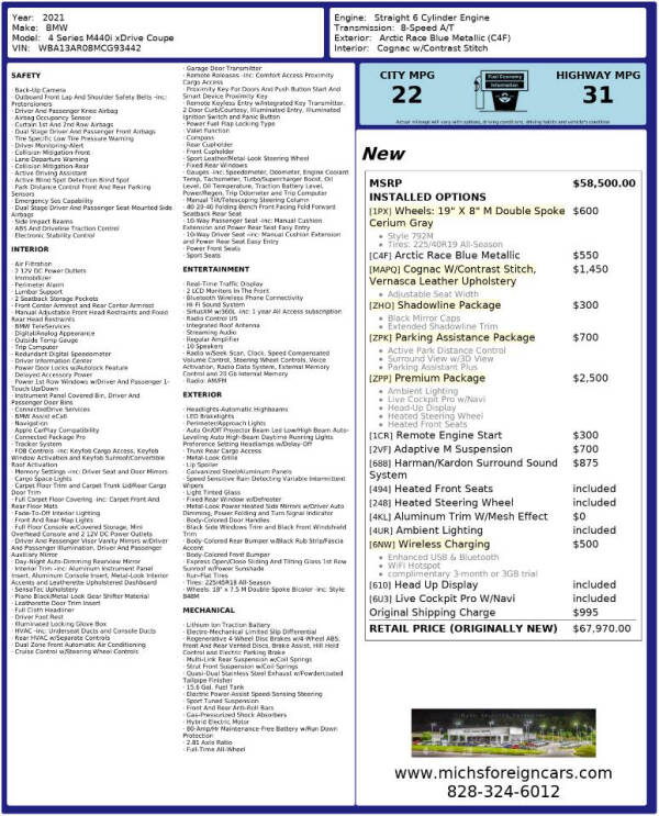 2021 BMW 4 Series M440i xDrive