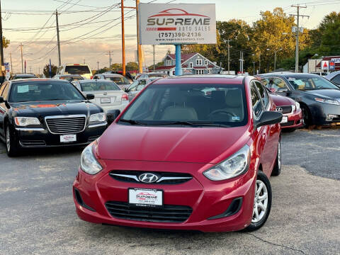 2012 Hyundai Accent for sale at Supreme Auto Sales in Chesapeake VA