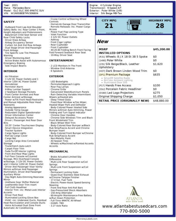 2021 Mercedes-Benz GLC GLC 300 4MATIC