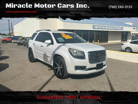 2016 GMC Acadia for sale at Miracle Motor Cars Inc. in Victorville CA