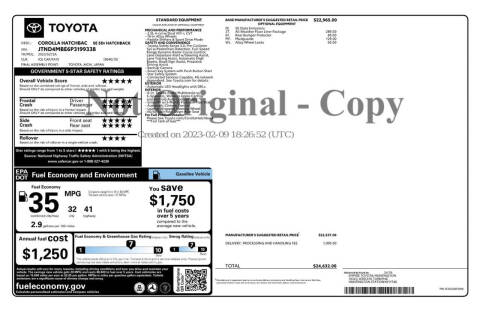 2023 Toyota Corolla Hatchback SE