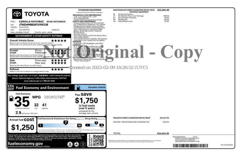 2023 Toyota Corolla Hatchback SE