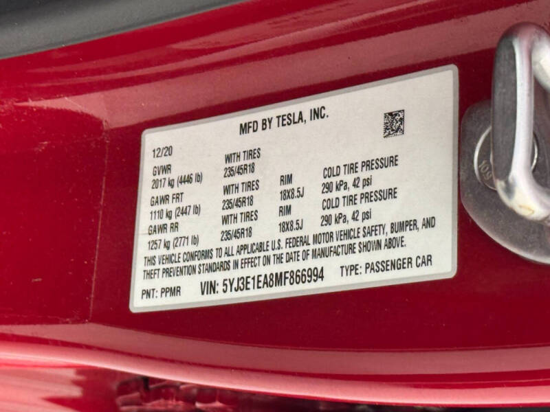 2021 Tesla Model 3 Standard Range Plus