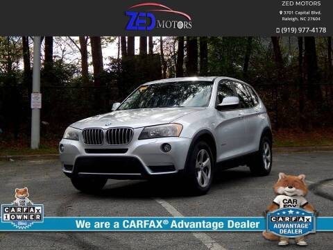2011 BMW X3 for sale at Zed Motors in Raleigh NC